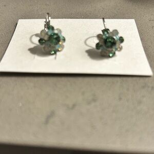 Lia Sophia Elegant Green Flower Earrings
